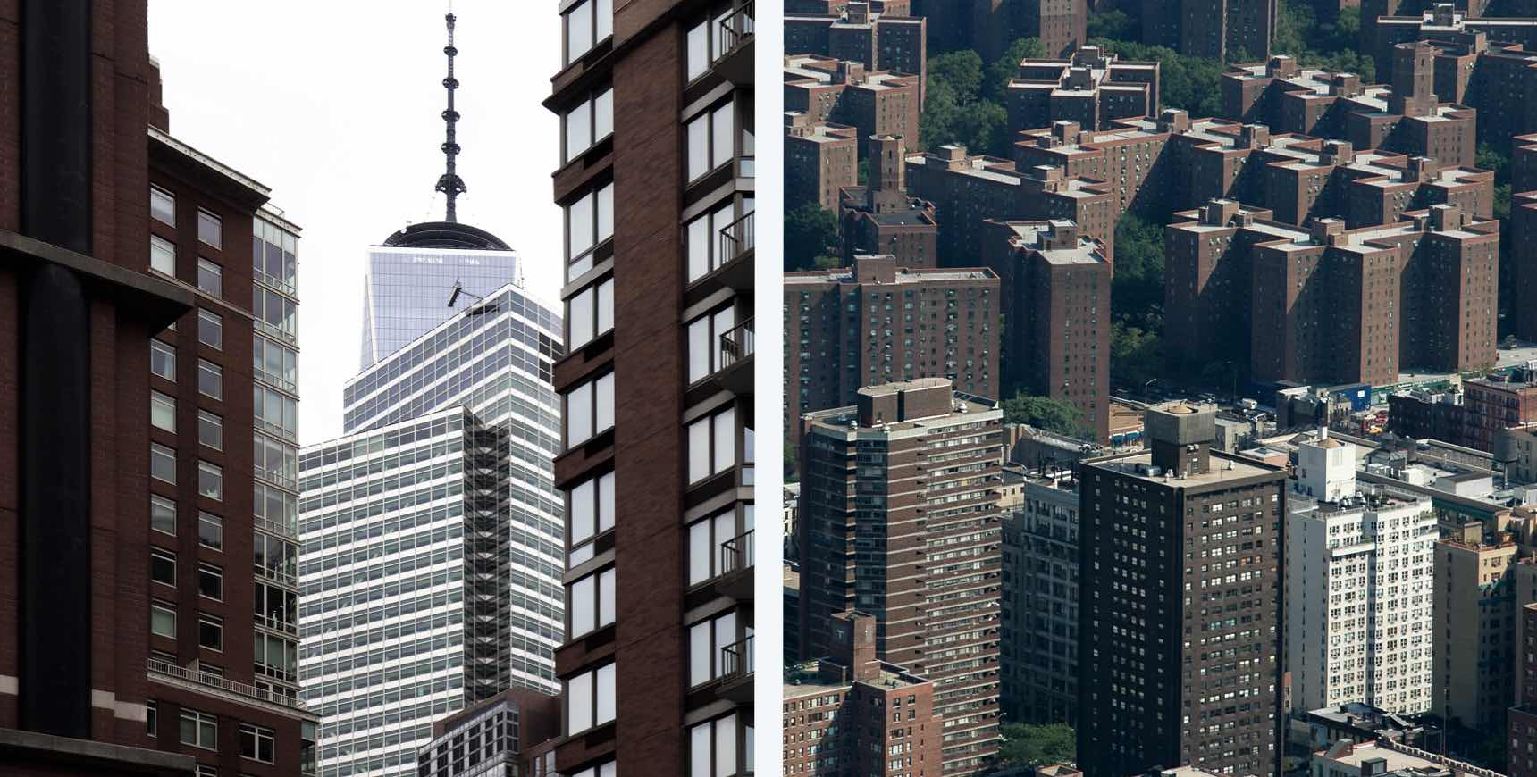 Skylines of Lower Manhattan and the West Bronx